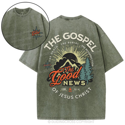 The Good News Of Jesus Christ Christian Washed T-Shirt
