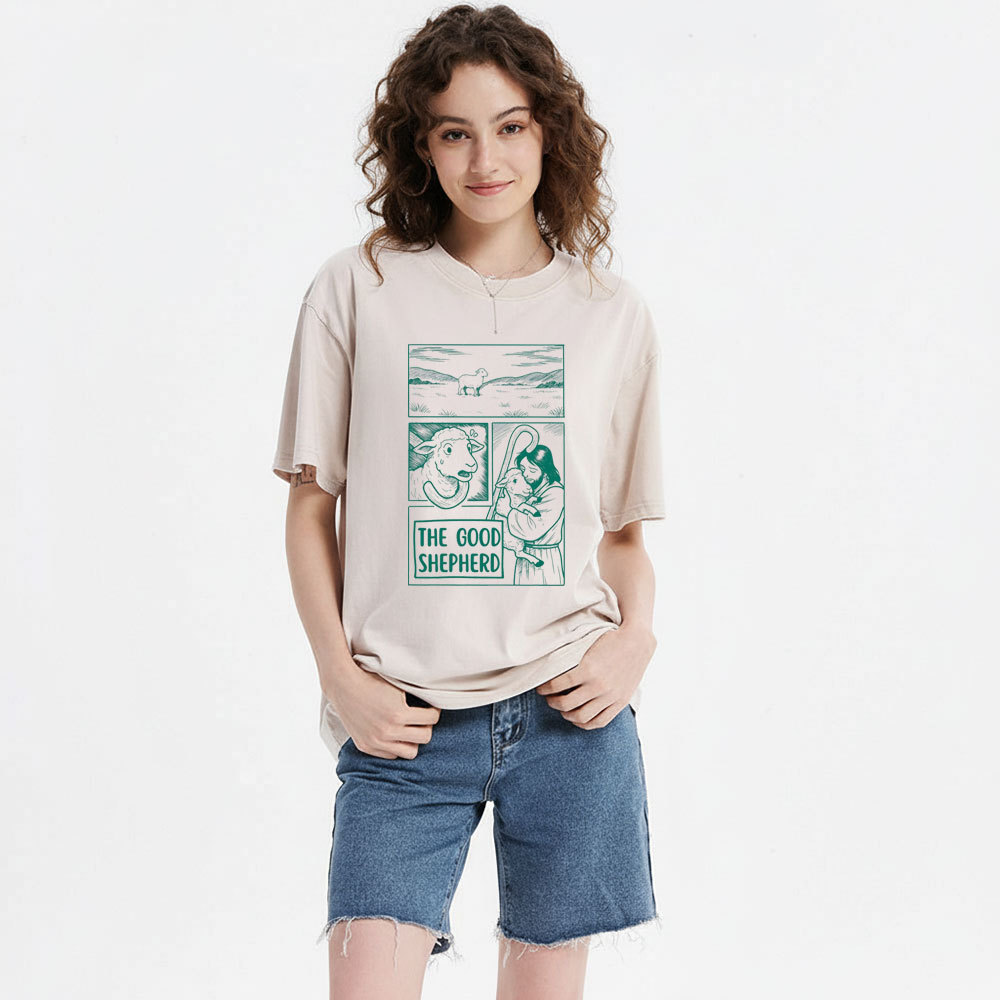 The Good Shepherd Christian Washed T-Shirt