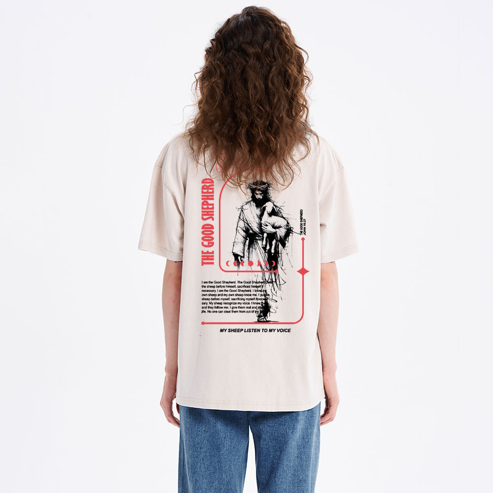 The Good Shepherd Christian Washed T-Shirt