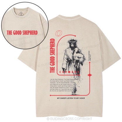 The Good Shepherd Christian Washed T-Shirt