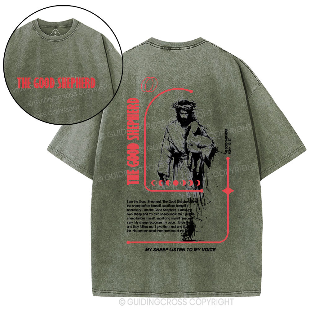 The Good Shepherd Christian Washed T-Shirt