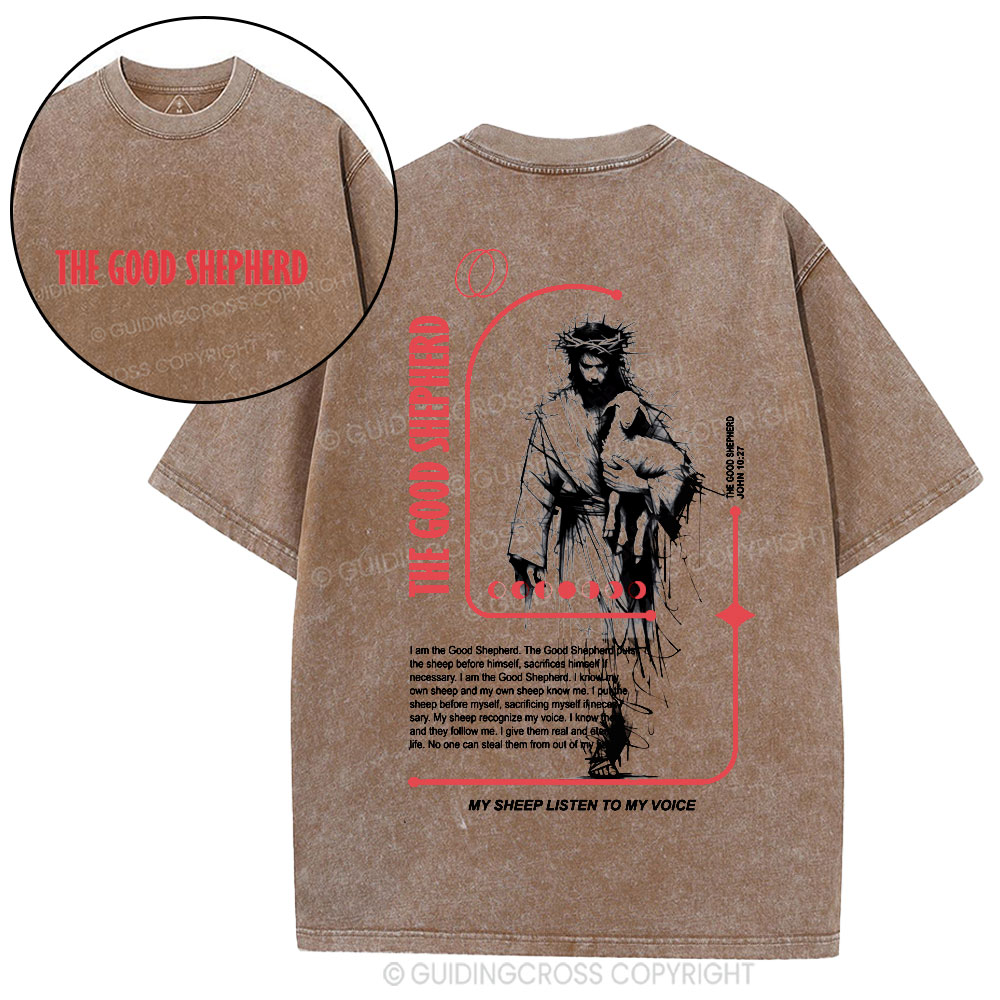 The Good Shepherd Christian Washed T-Shirt