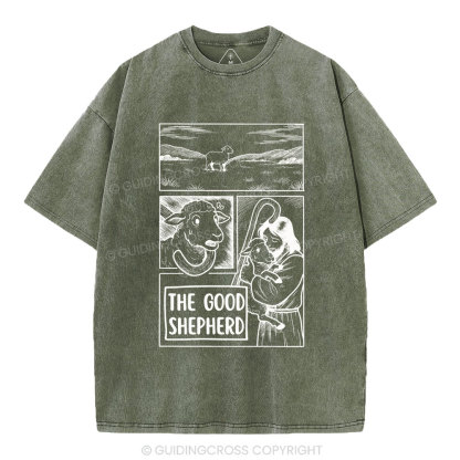The Good Shepherd Christian Washed T-Shirt