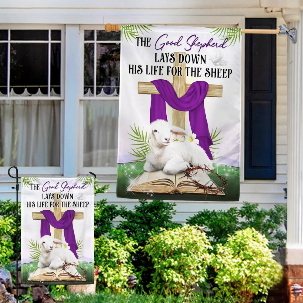 The Good Shepherd Lays Down His Life For The Sheep Flag