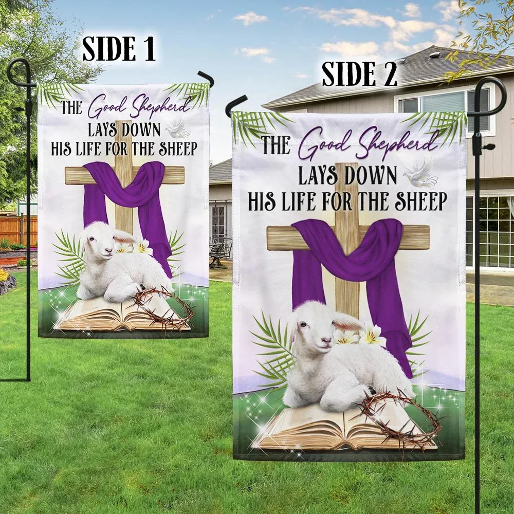 The Good Shepherd Lays Down His Life For The Sheep Flag