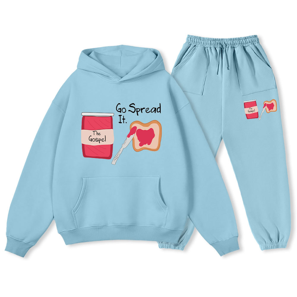 Good News Jesus Loves You Christian Fleece Hoodie Set