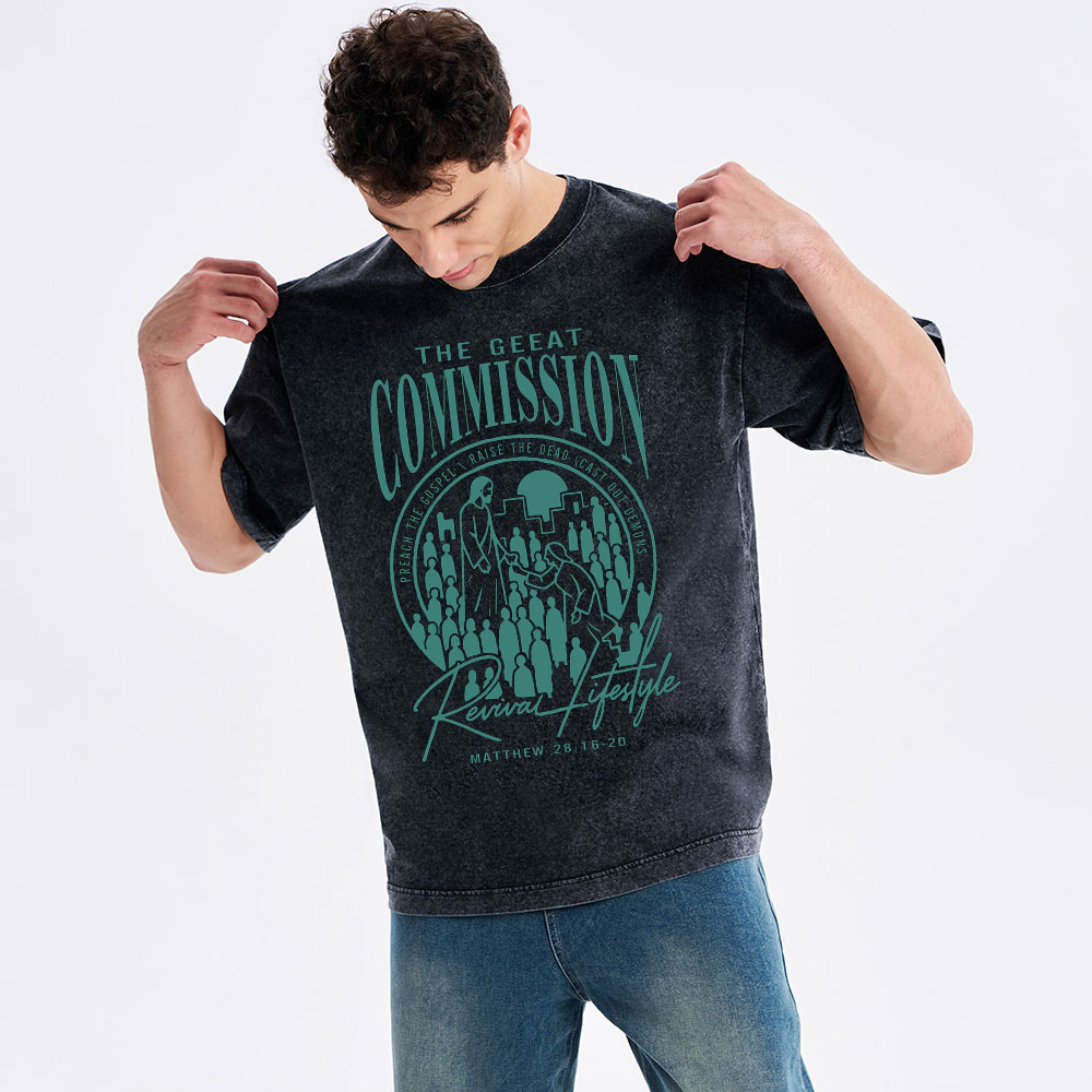The Great Commission Revival Lifestyle Christian Washed T-Shirt