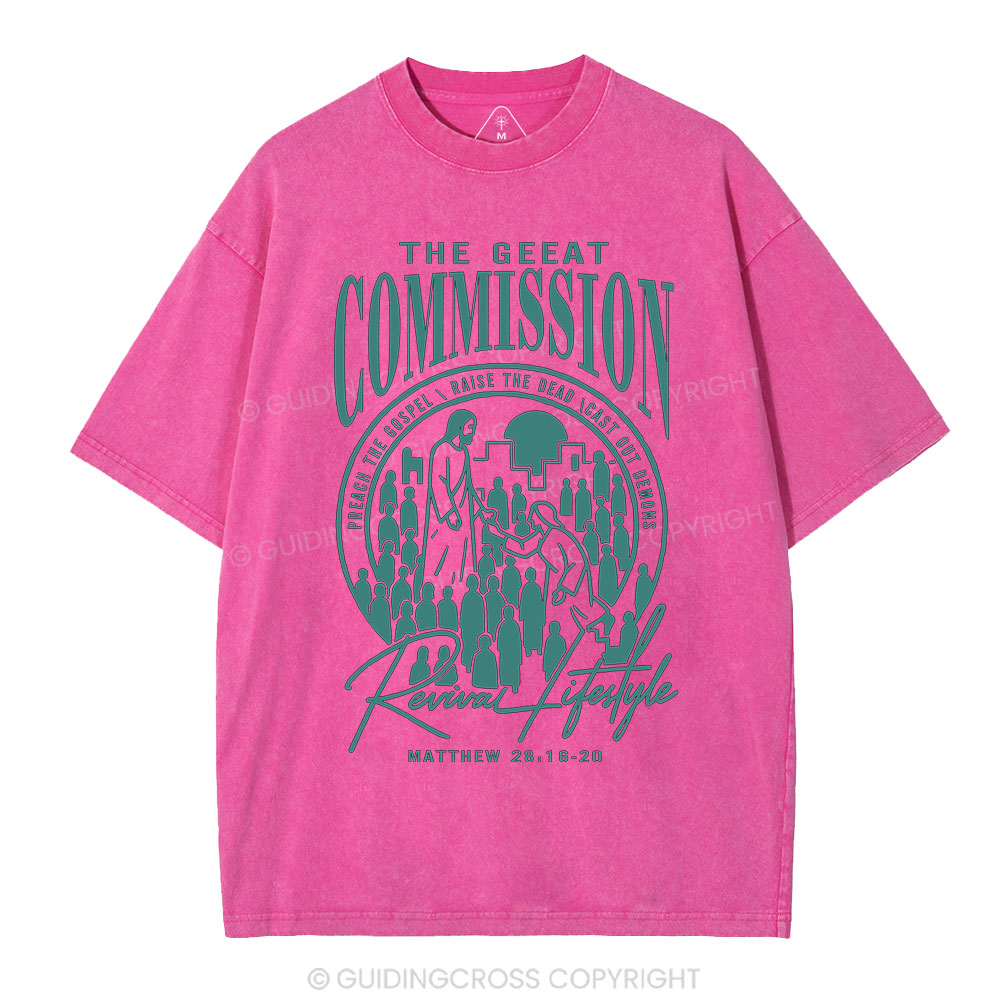 The Great Commission Revival Lifestyle Christian Washed T-Shirt