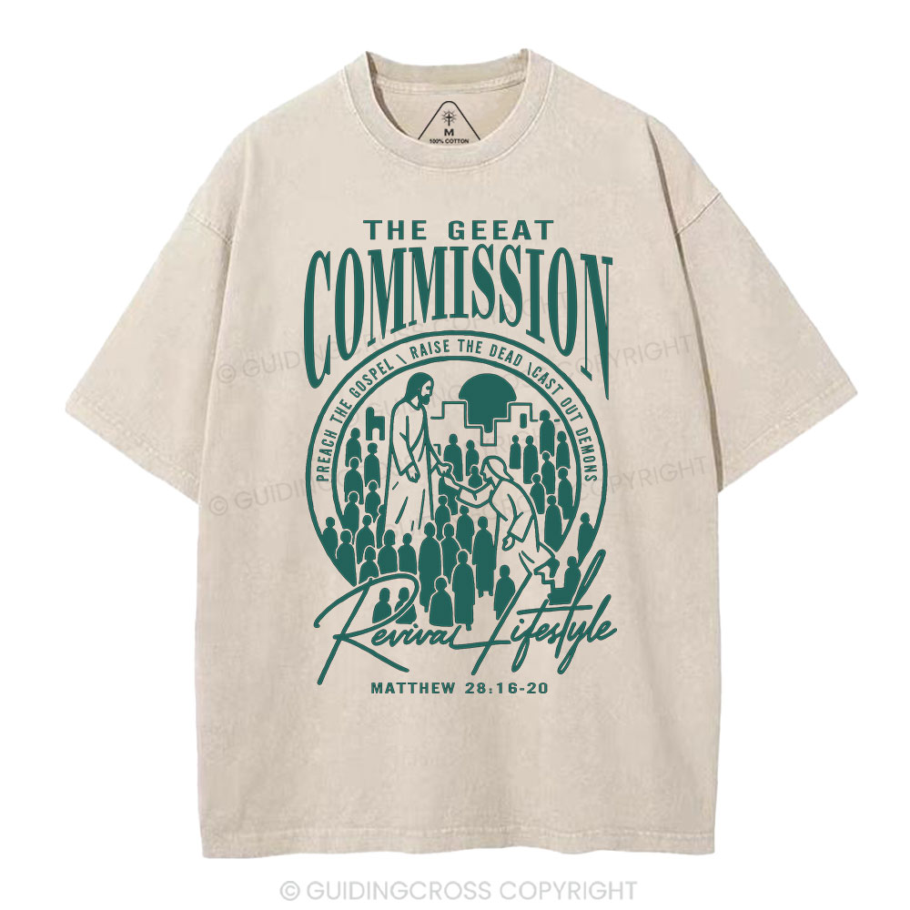 The Great Commission Revival Lifestyle Christian Washed T-Shirt