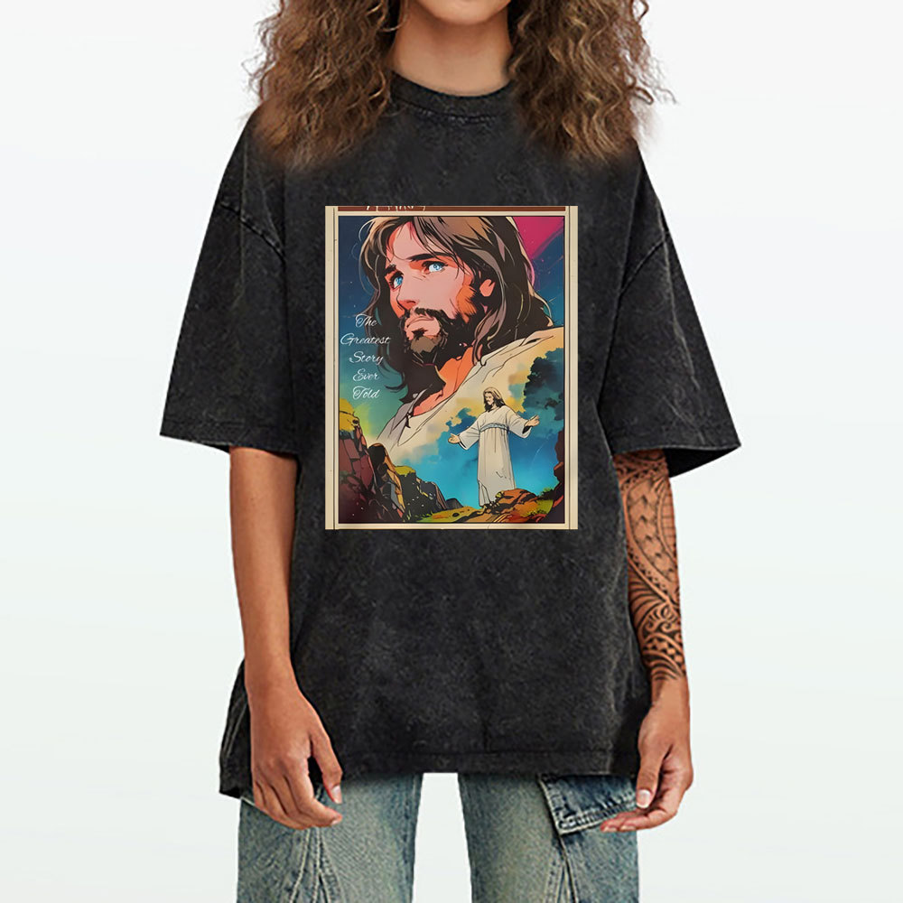The Greatest Story Chirstian Washed T-Shirt
