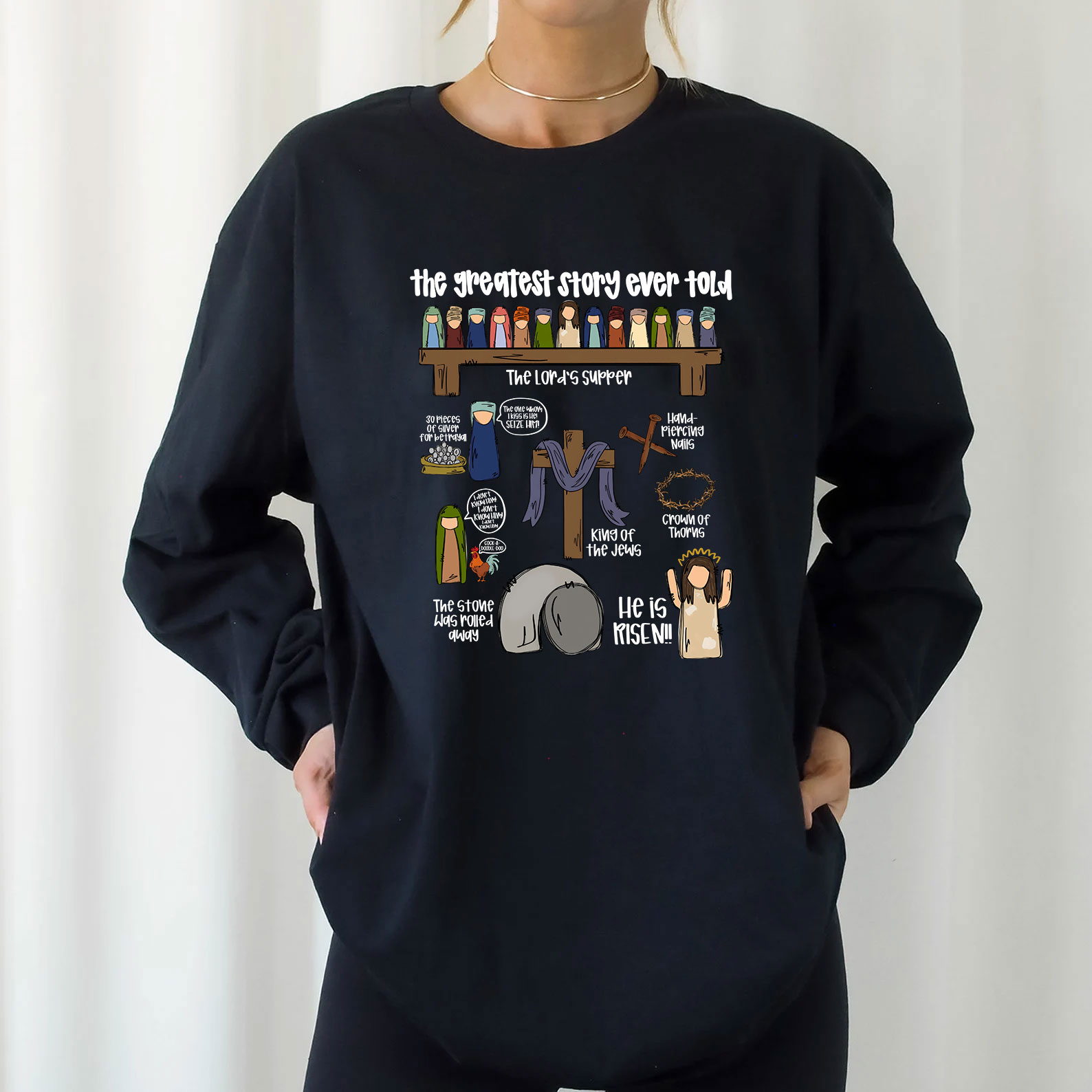 The Greatest Story Ever Told Long Sleeve Christian T-Shirt