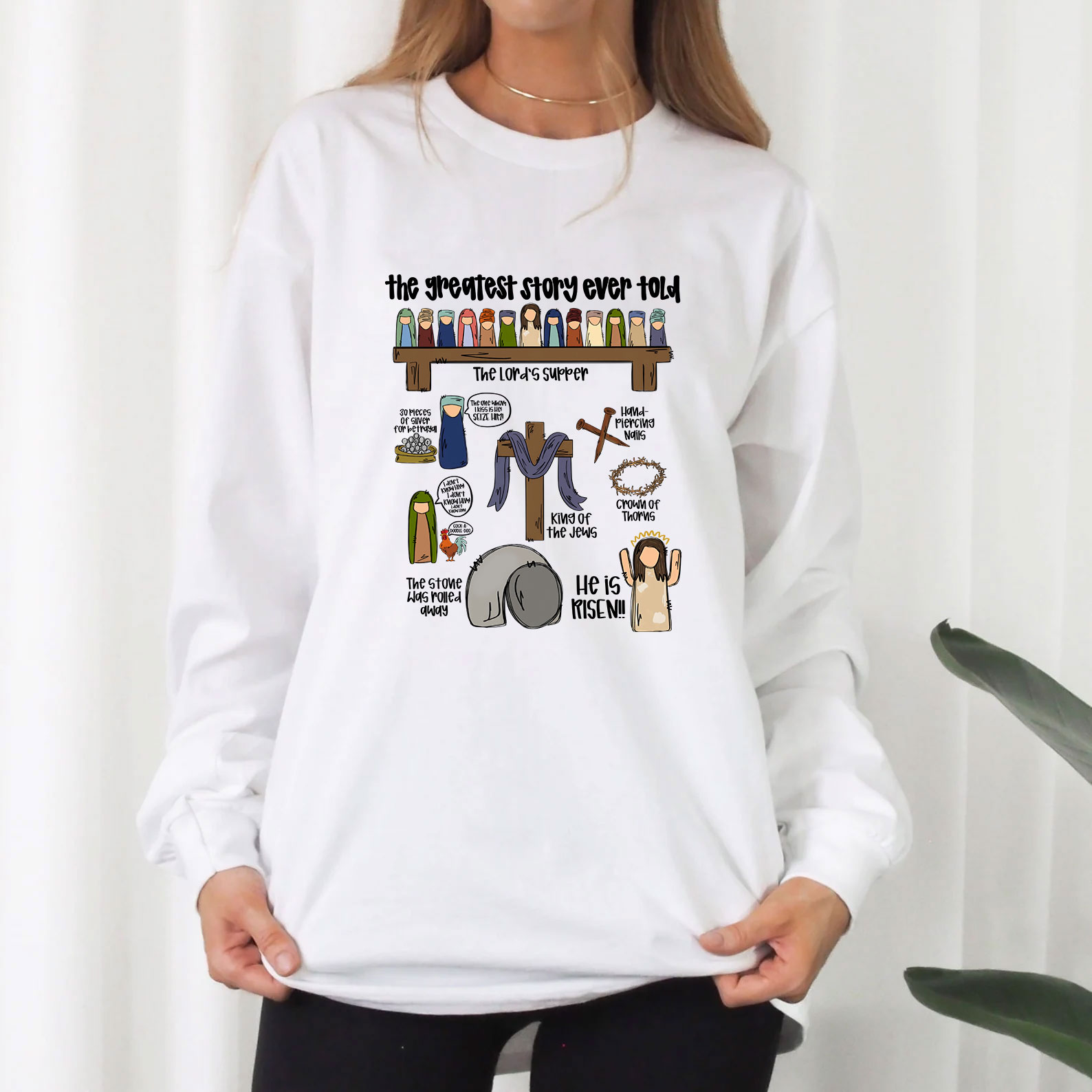 The Greatest Story Ever Told Long Sleeve Christian T-Shirt