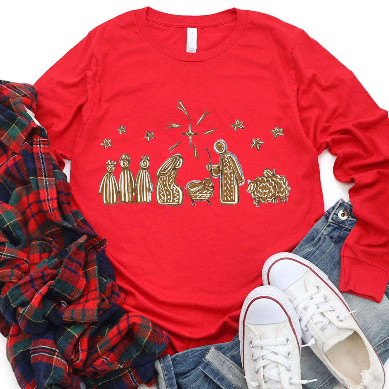 The Greatful Born Christian Christmas T-Shirt