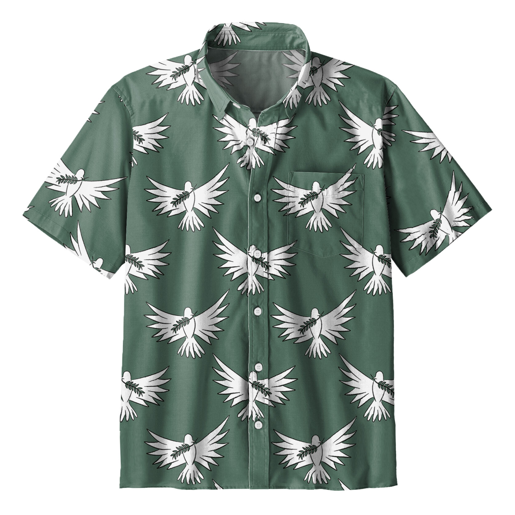 The Green Dove Christian Hawaiian Shirt