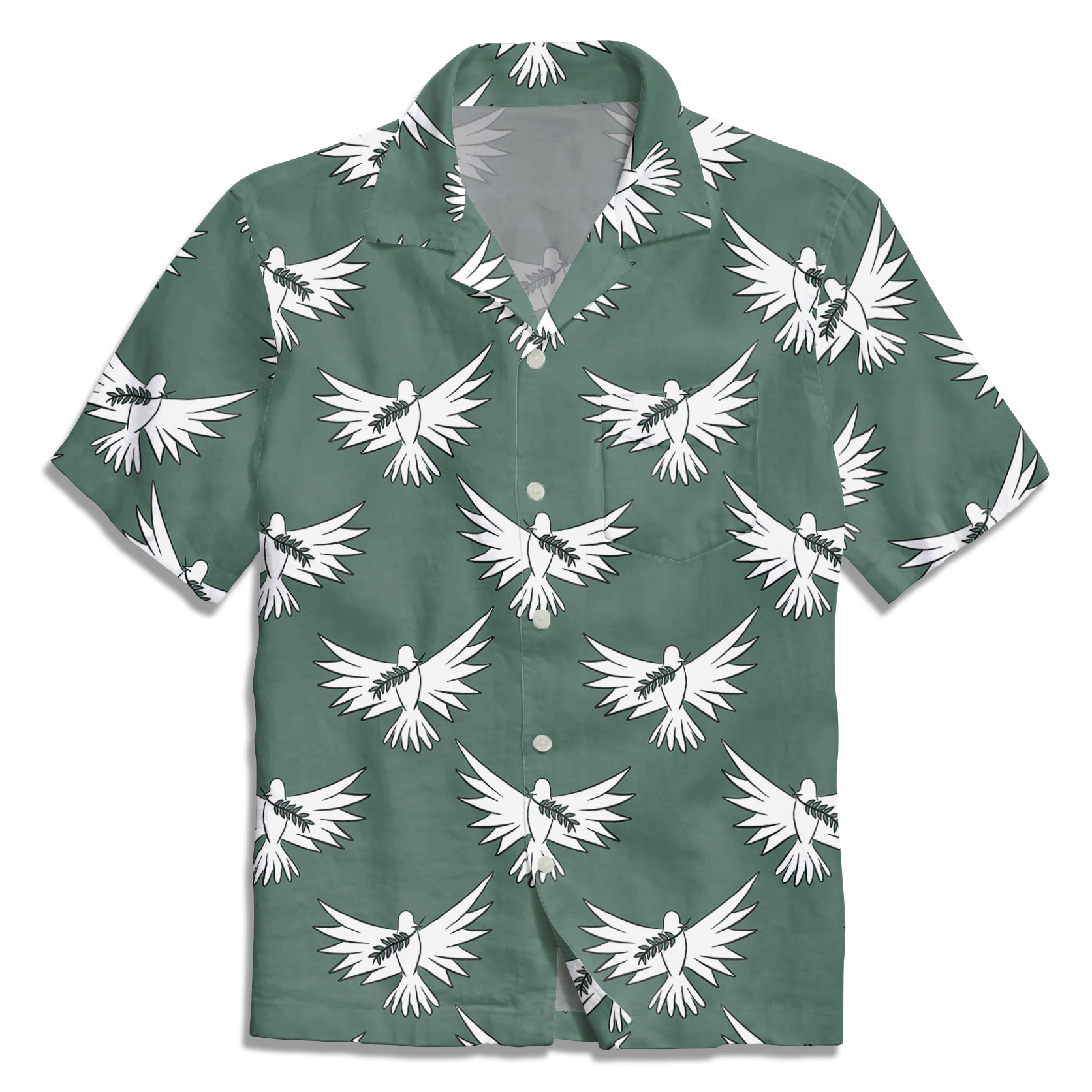 The Green Dove Christian Hawaiian Shirt