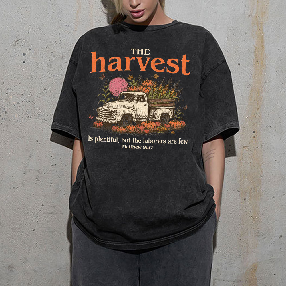 The Harvest Is Plentiful Christian Washed T-Shirt