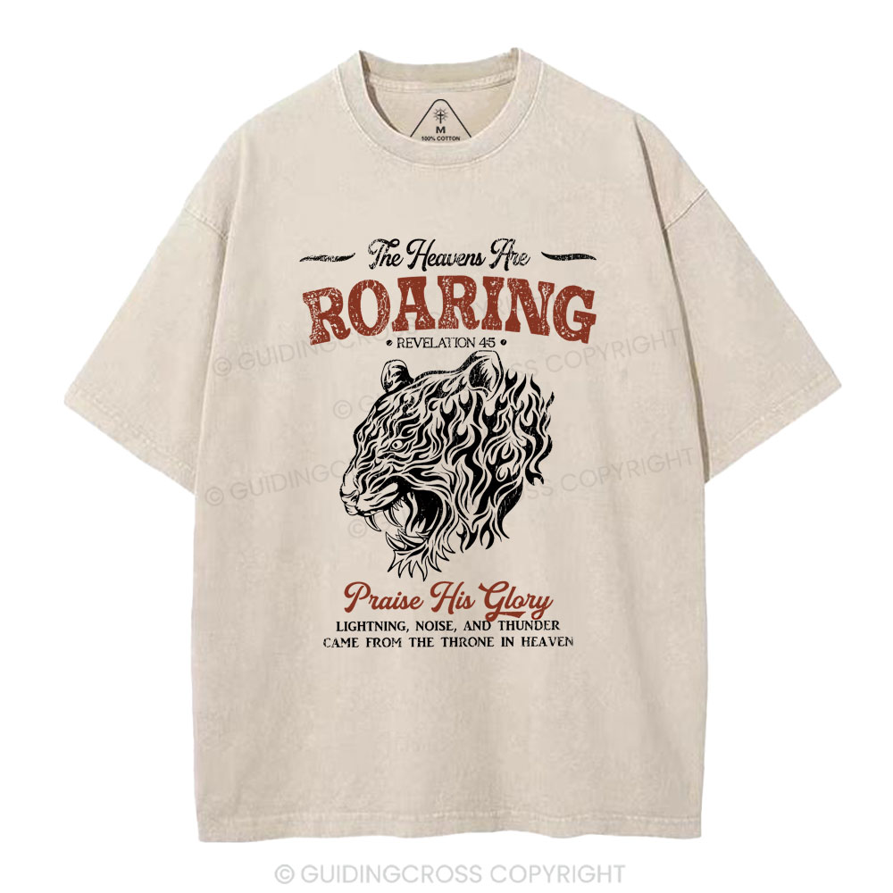 The Heaven Are Roaring Christian Washed T-Shirt