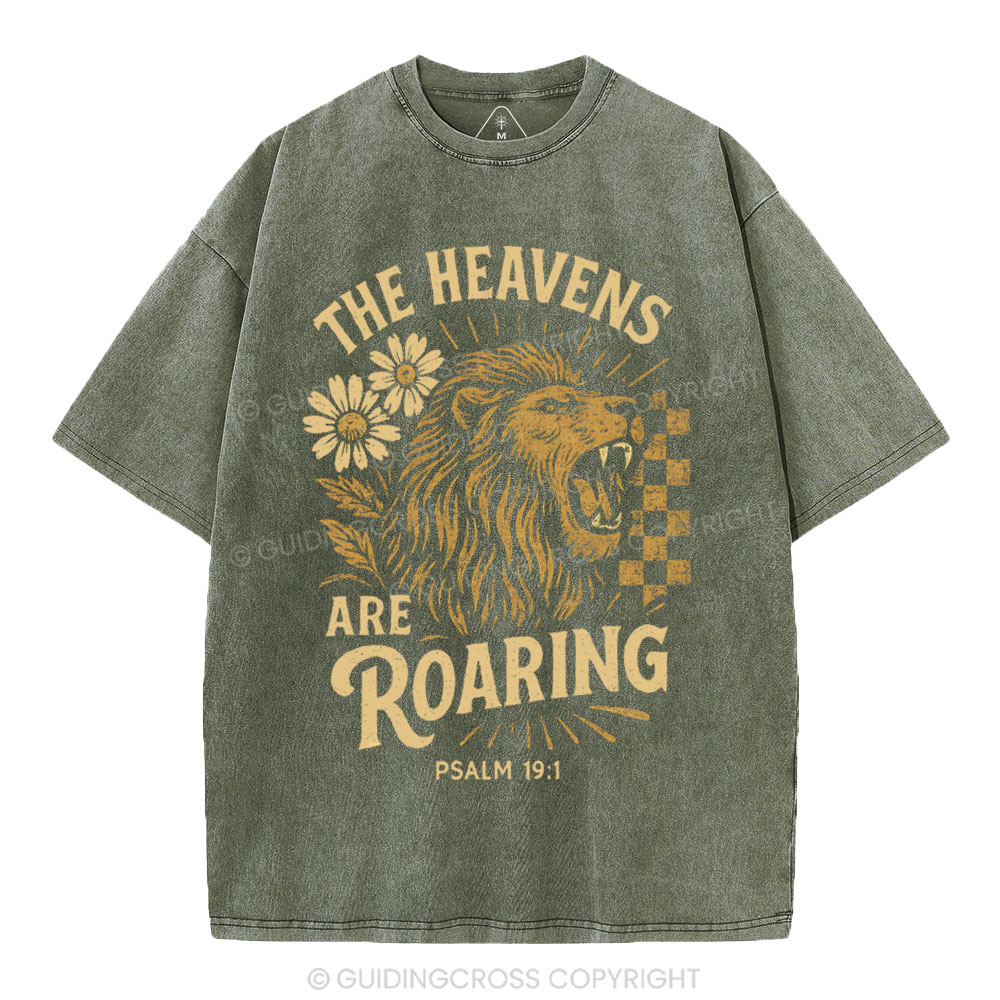 The Heavens Are Roading Christian Washed T-Shirt