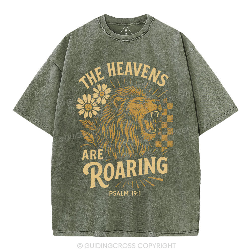 The Heavens Are Roading Christian Washed T-Shirt