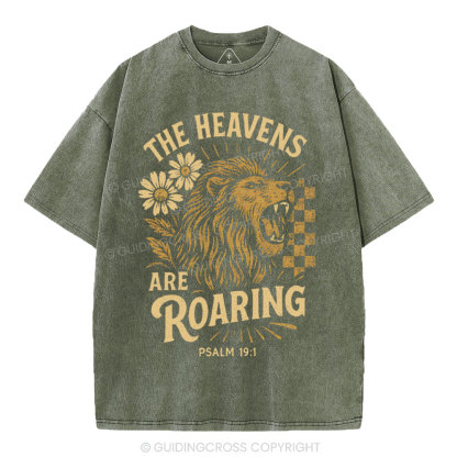 The Heavens Are Roading Christian Washed T-Shirt