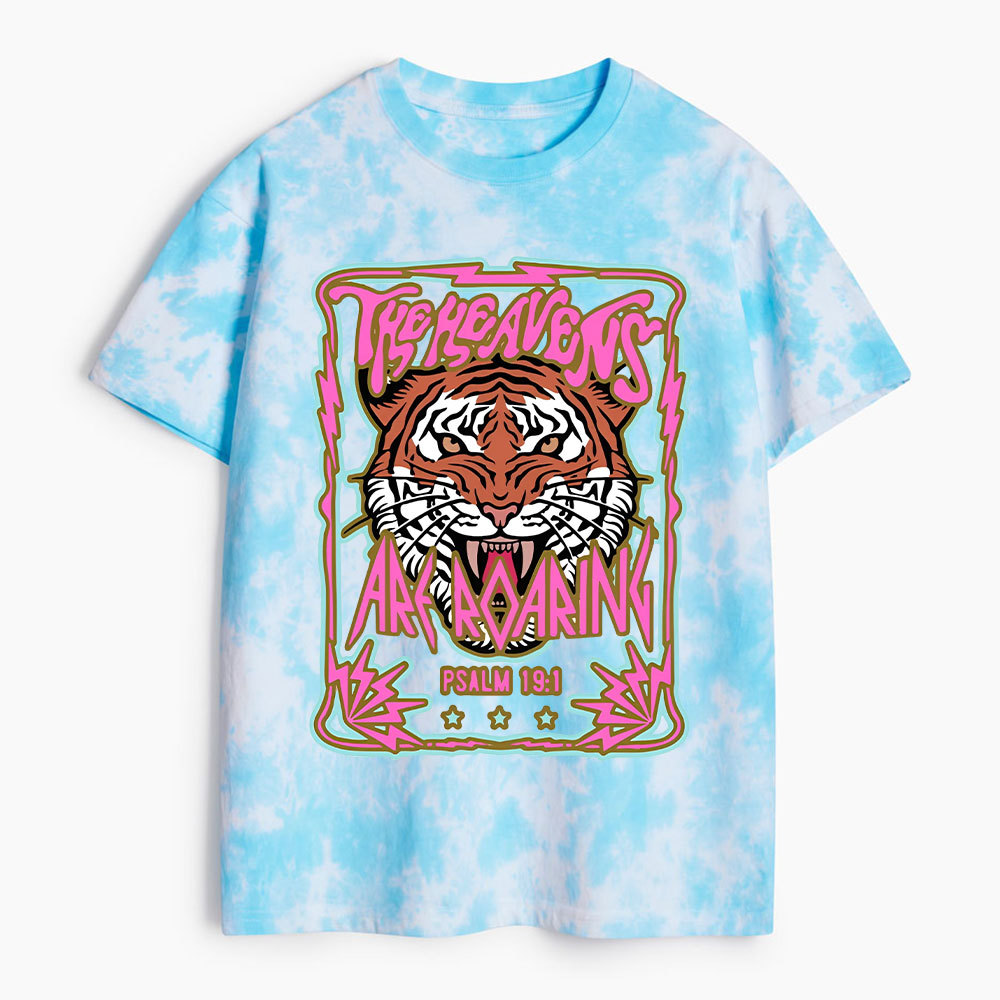 The Heavens Are Roaring Christian Heavy Cotton Tie Dye T-Shirt