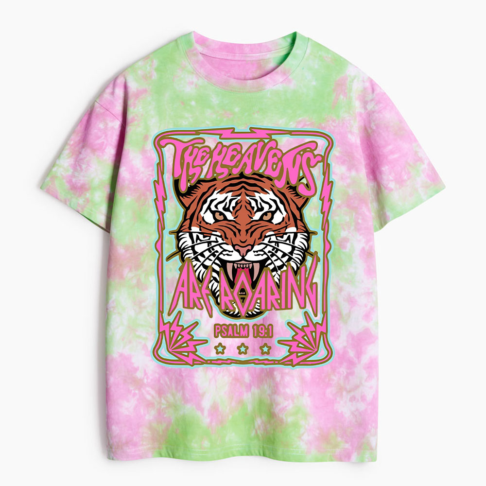 The Heavens Are Roaring Christian Heavy Cotton Tie Dye T-Shirt