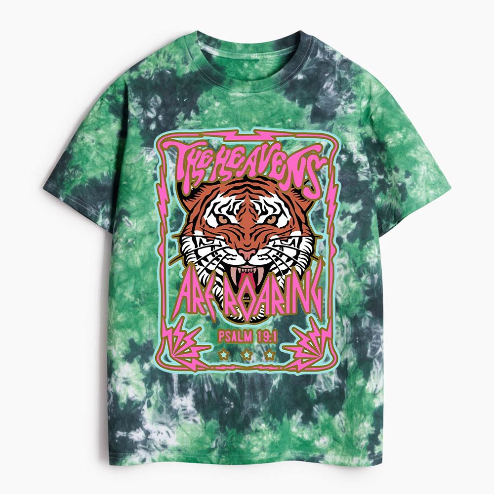 The Heavens Are Roaring Christian Heavy Cotton Tie Dye T-Shirt