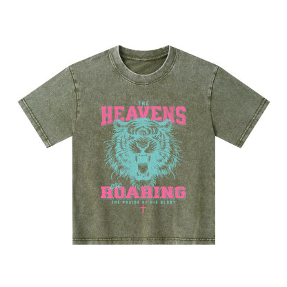 The Heavens Are Roaring Christian Kid Washed T-Shirt