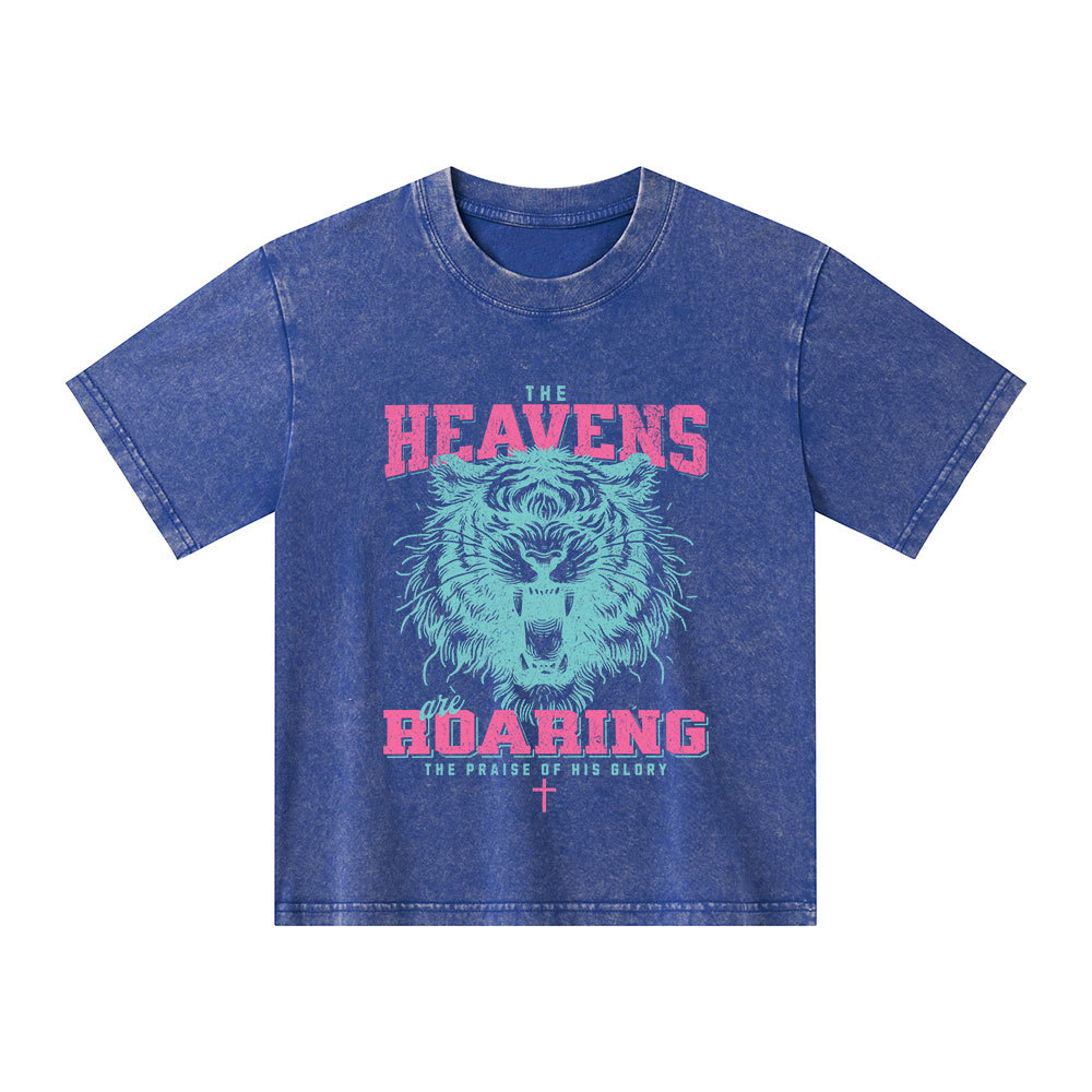 The Heavens Are Roaring Christian Kid Washed T-Shirt