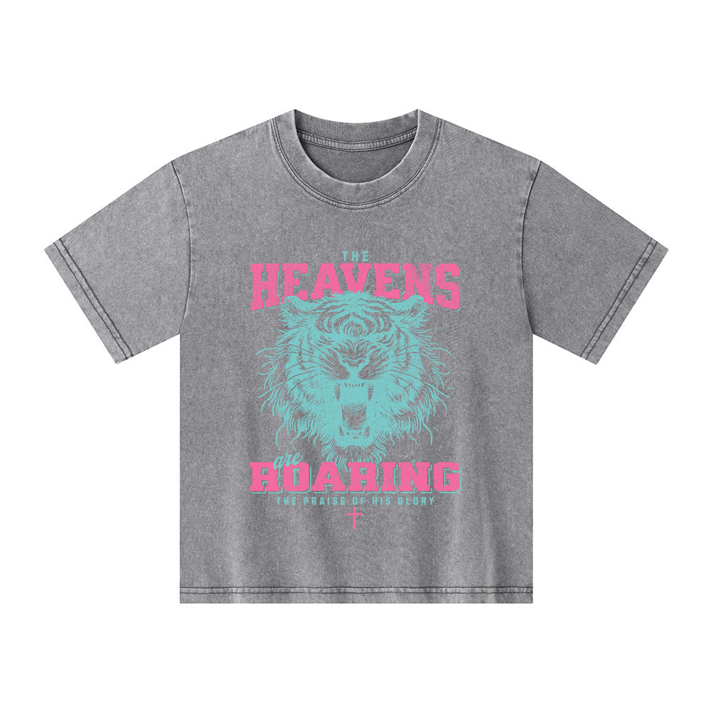 The Heavens Are Roaring Christian Kid Washed T-Shirt