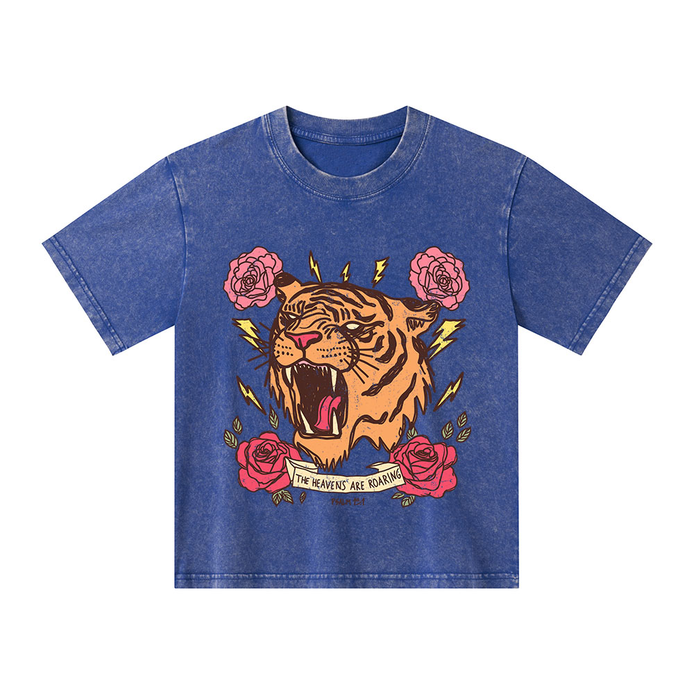 The Heavens Are Roaring Christian Kid Washed T-Shirt