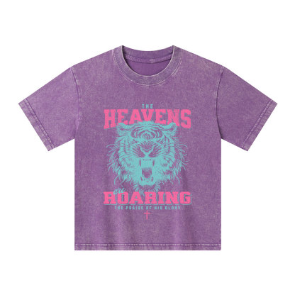 The Heavens Are Roaring Christian Kid Washed T-Shirt