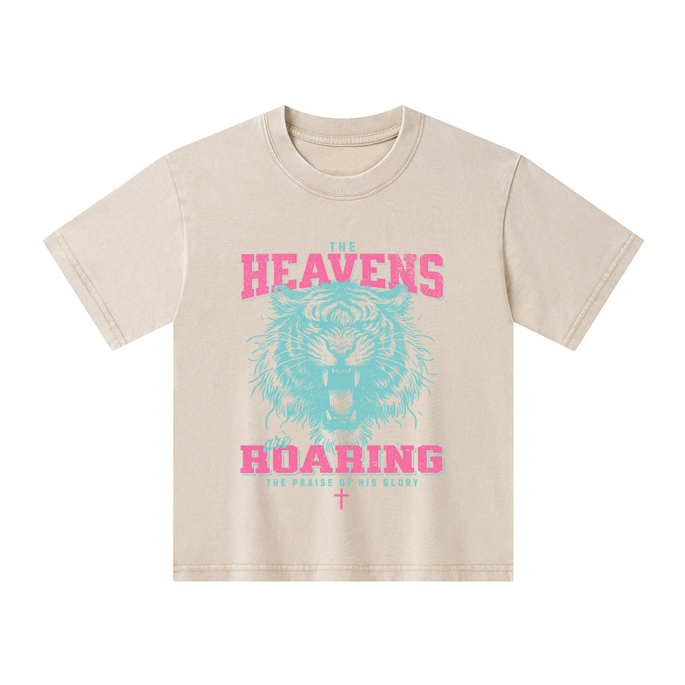 The Heavens Are Roaring Christian Kid Washed T-Shirt