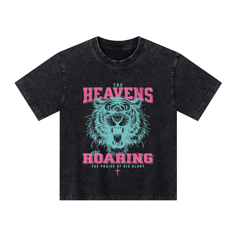 The Heavens Are Roaring Christian Kid Washed T-Shirt