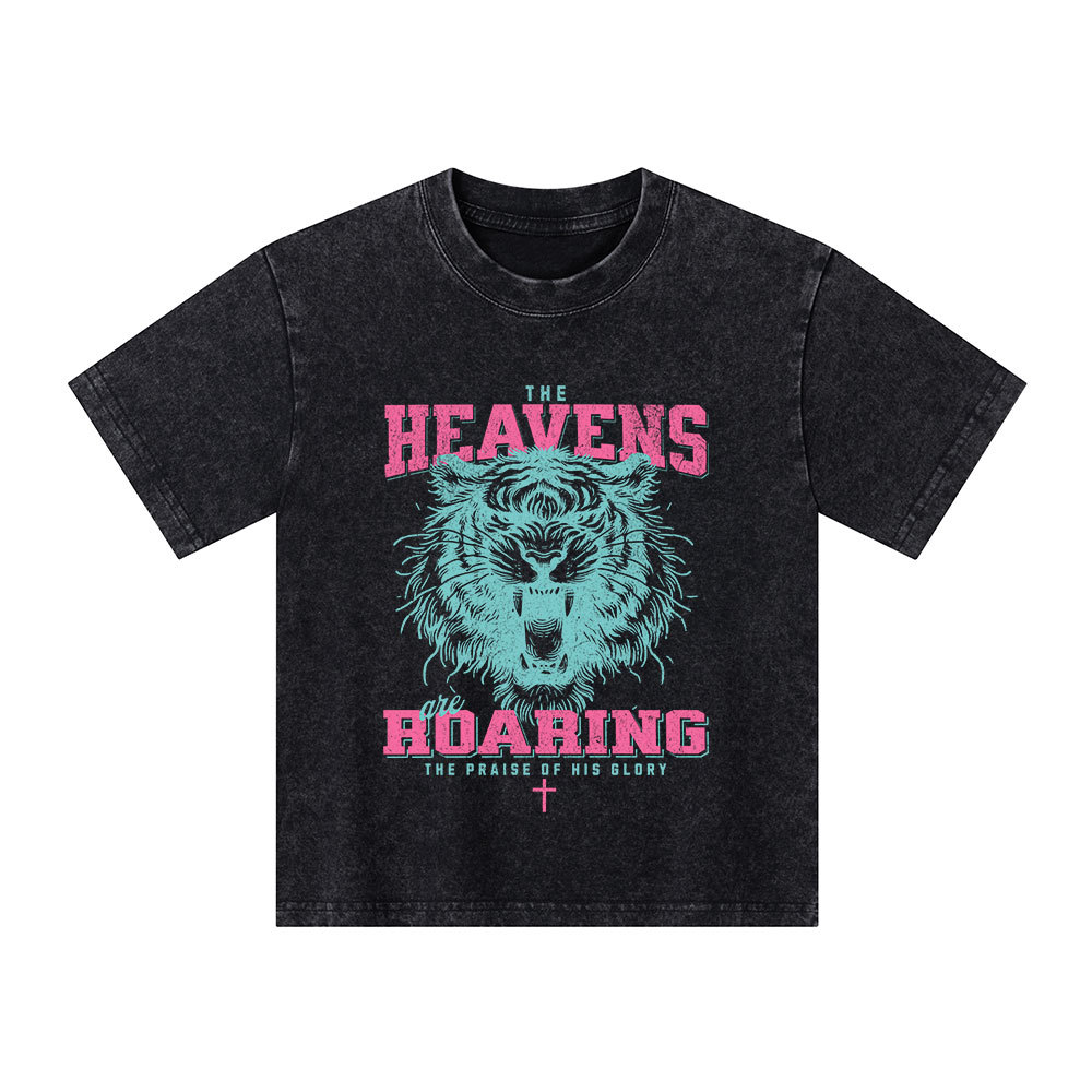 The Heavens Are Roaring Christian Kid Washed T-Shirt