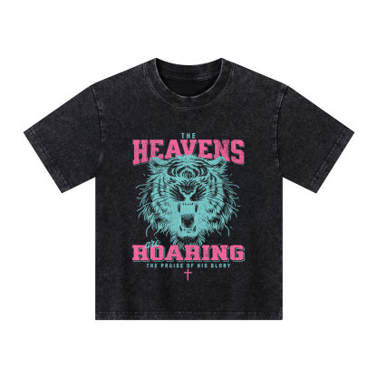 The Heavens Are Roaring Christian Kid Washed T-Shirt