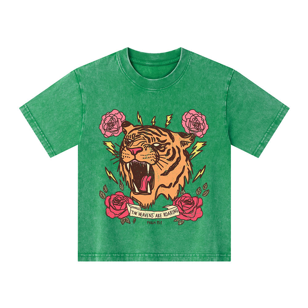 The Heavens Are Roaring Christian Kid Washed T-Shirt