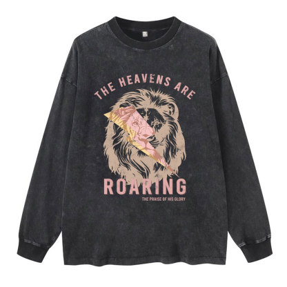 The Heavens Are Roaring Christian Washed Long Sleeve T-Shirt