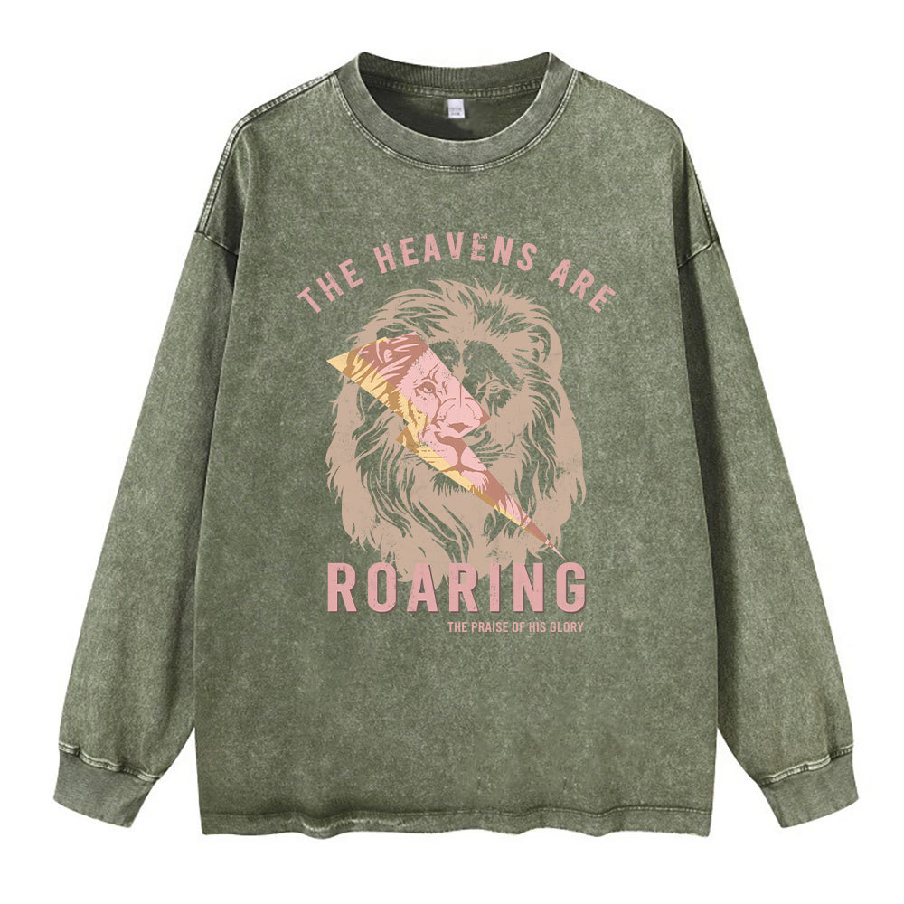 The Heavens Are Roaring Christian Washed Long Sleeve T-Shirt