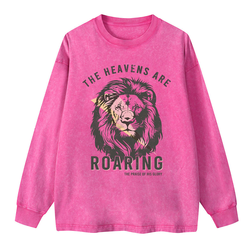 The Heavens Are Roaring Christian Washed Long Sleeve T-Shirt