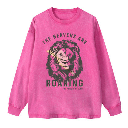 The Heavens Are Roaring Christian Washed Long Sleeve T-Shirt