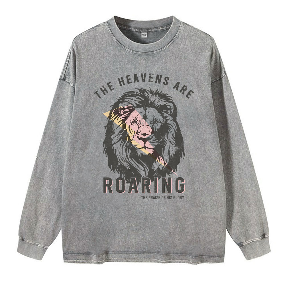 The Heavens Are Roaring Christian Washed Long Sleeve T-Shirt