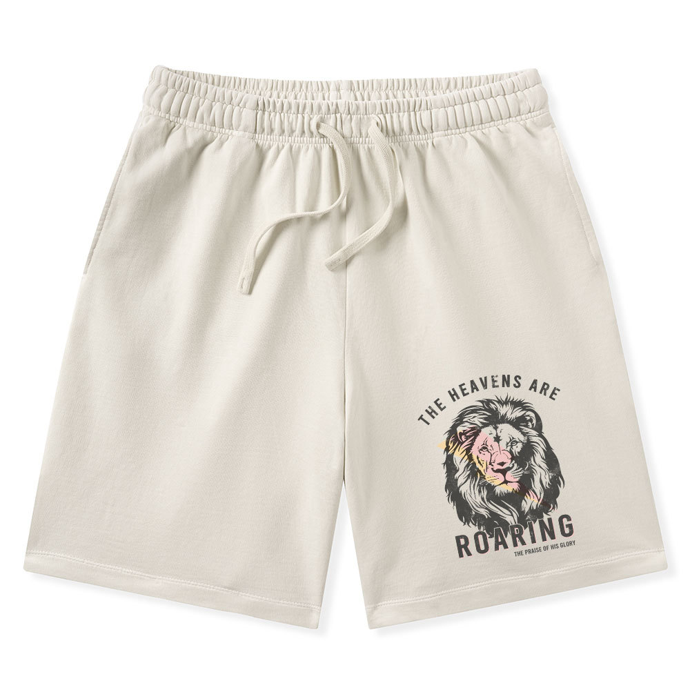 The Heavens Are Roaring Christian Washed Shorts