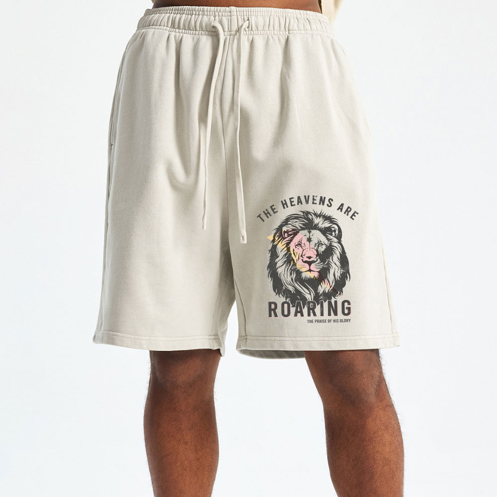 The Heavens Are Roaring Christian Washed Shorts