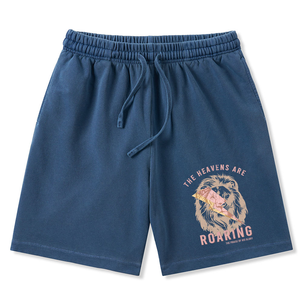 The Heavens Are Roaring Christian Washed Shorts