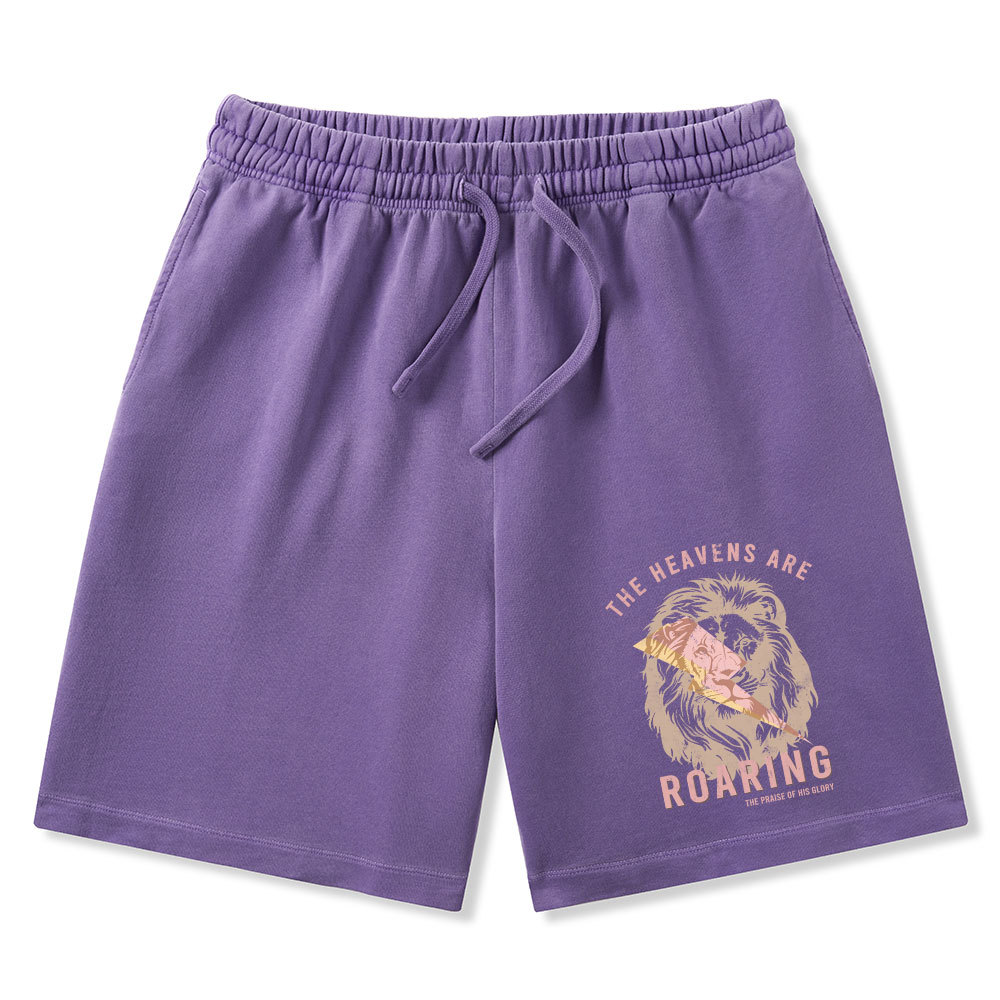 The Heavens Are Roaring Christian Washed Shorts