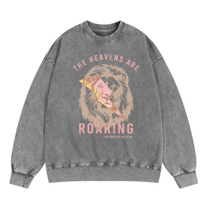 The Heavens Are Roaring Christian Washed Sweatshirt