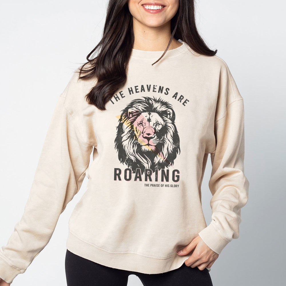 The Heavens Are Roaring Christian Washed Sweatshirt