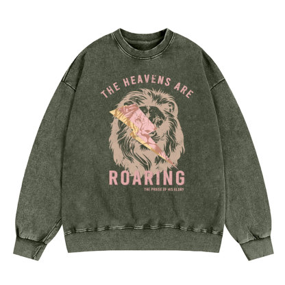 The Heavens Are Roaring Christian Washed Sweatshirt