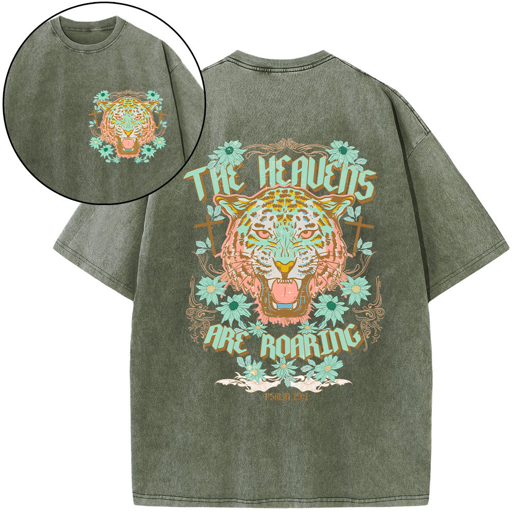 The Heavens Are Roaring Christian Washed T-Shirt